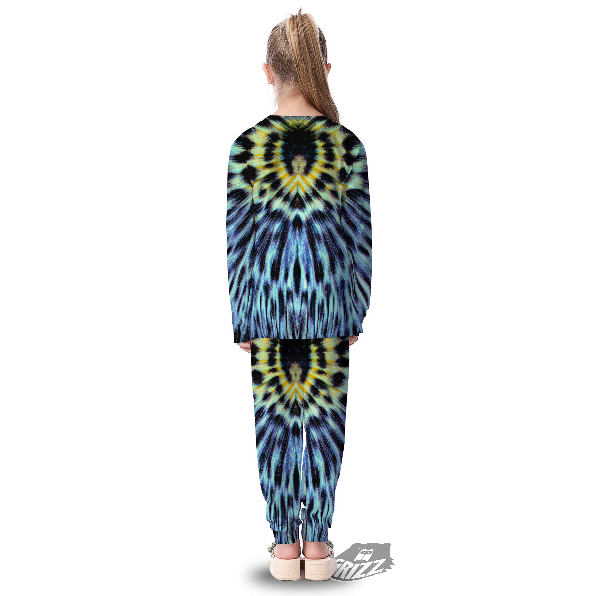 Butterfly Wing Skin Blue Print Kid's Pajamas-grizzshop