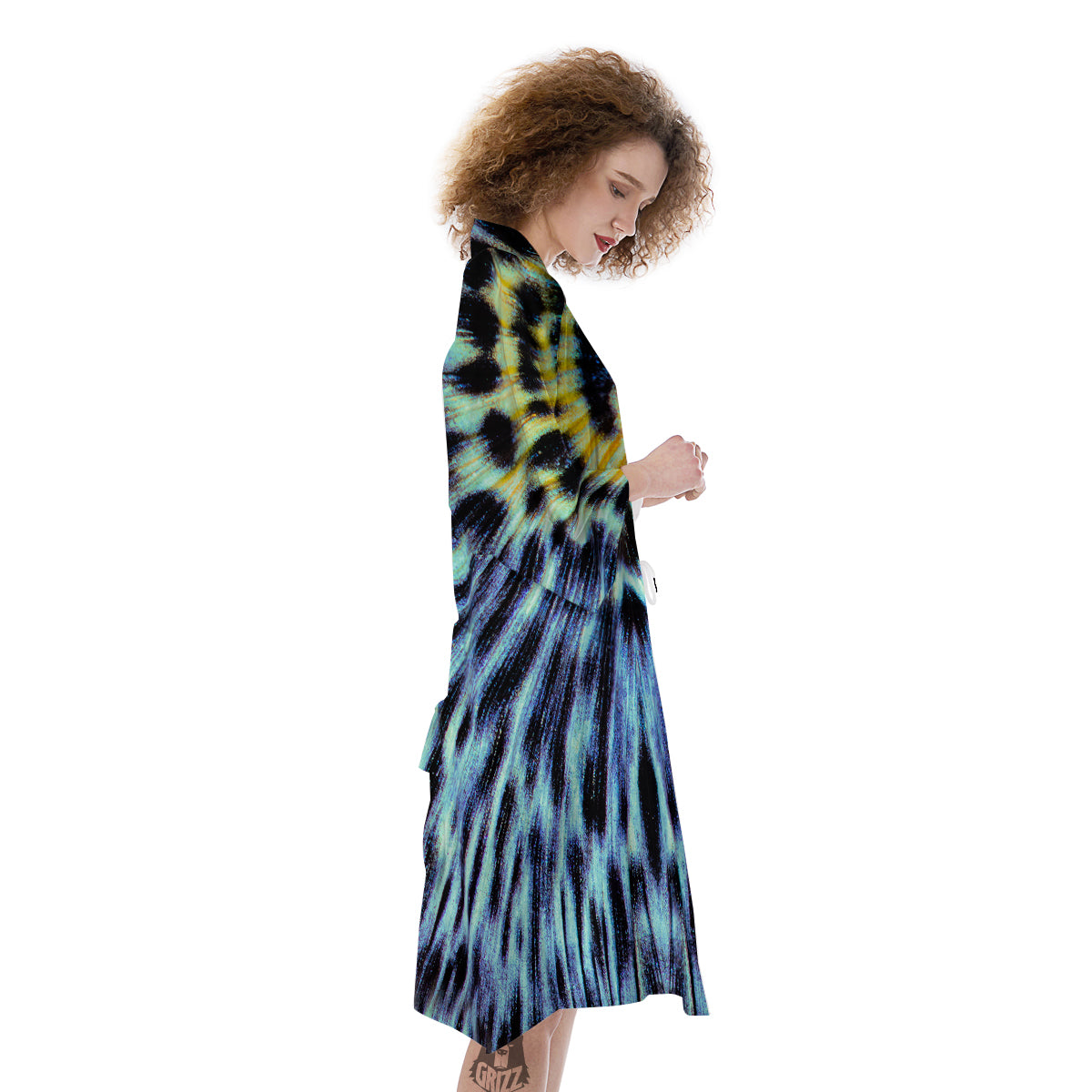 Butterfly Wing Skin Blue Print Kimono-grizzshop