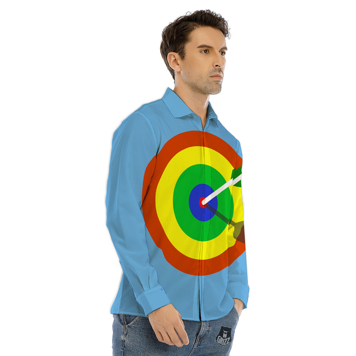 Butterfly Wing Skin Blue Print Men's Dress Shirts-grizzshop