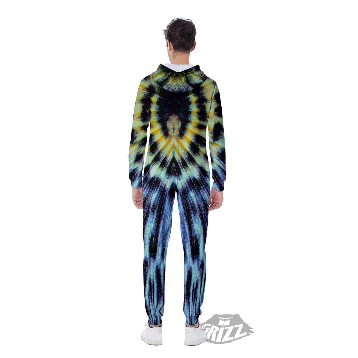 Butterfly Wing Skin Blue Print Men's Jumpsuit-grizzshop