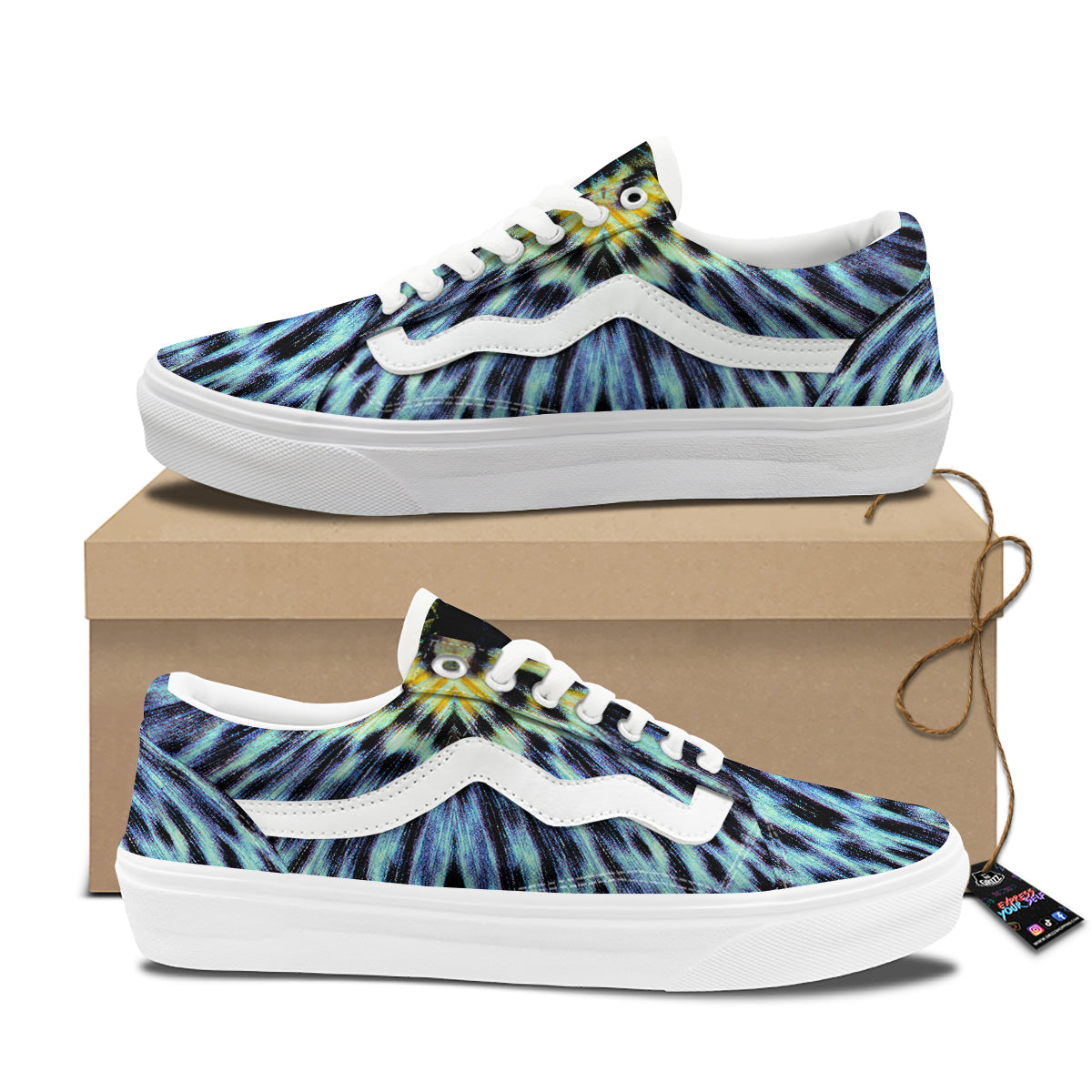 Butterfly Wing Skin Blue Print Skate Shoes-grizzshop