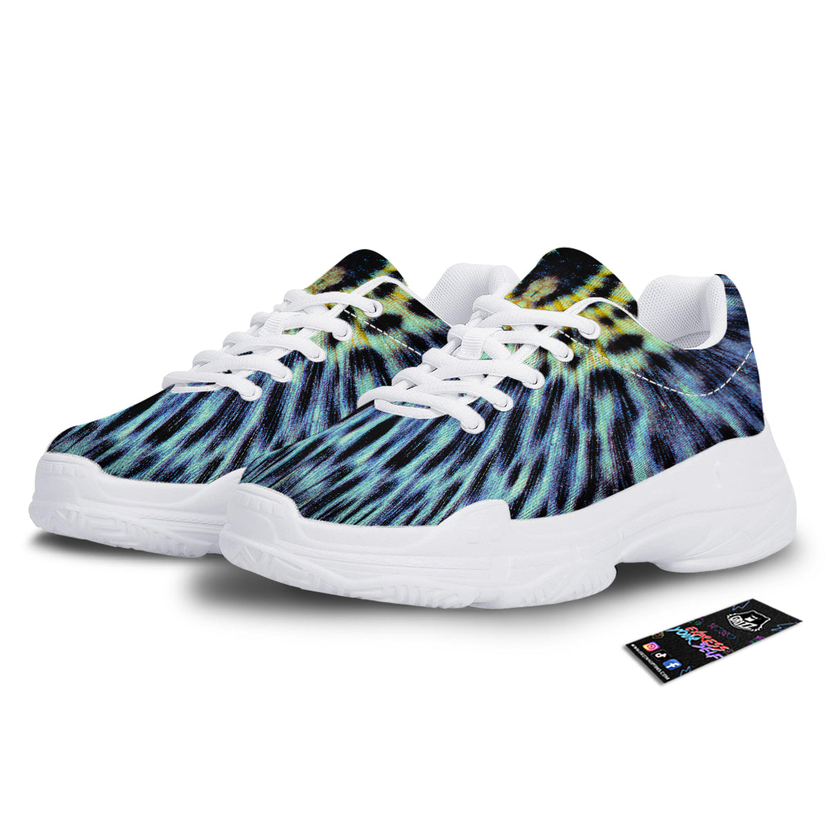 Butterfly Wing Skin Blue Print White Chunky Shoes-grizzshop
