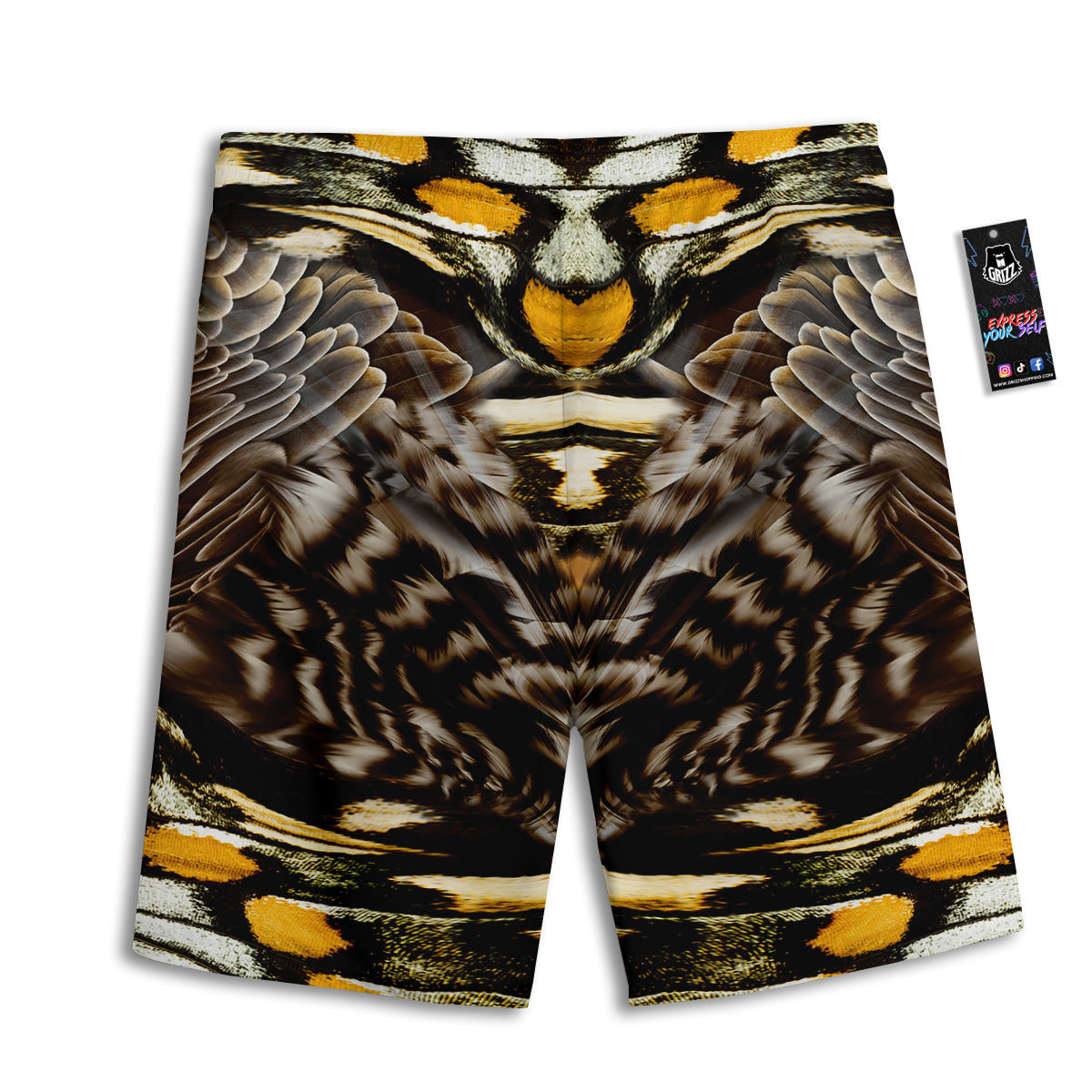 Butterfly Wing Skin Dark And Orange Print Men's Athletic Shorts