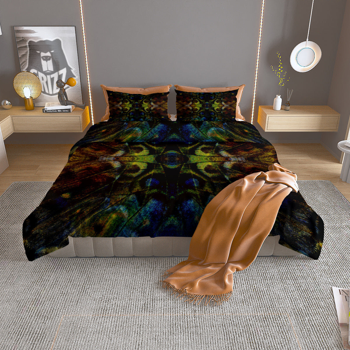 Butterfly Wing Skin Dark Print Duvet Cover Bedding Set