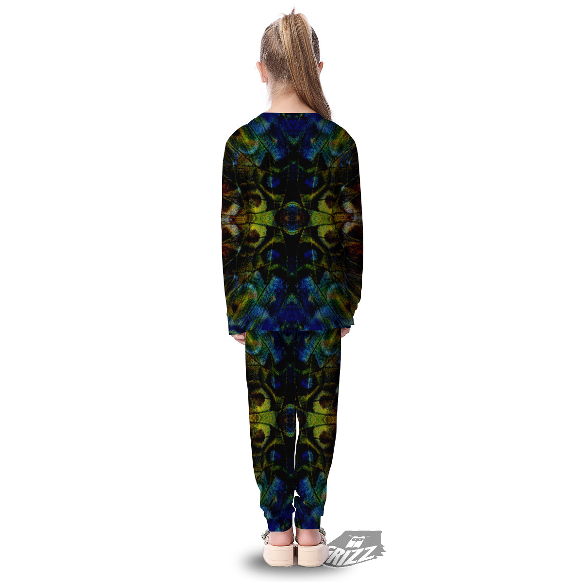 Butterfly Wing Skin Dark Print Kid's Pajamas-grizzshop