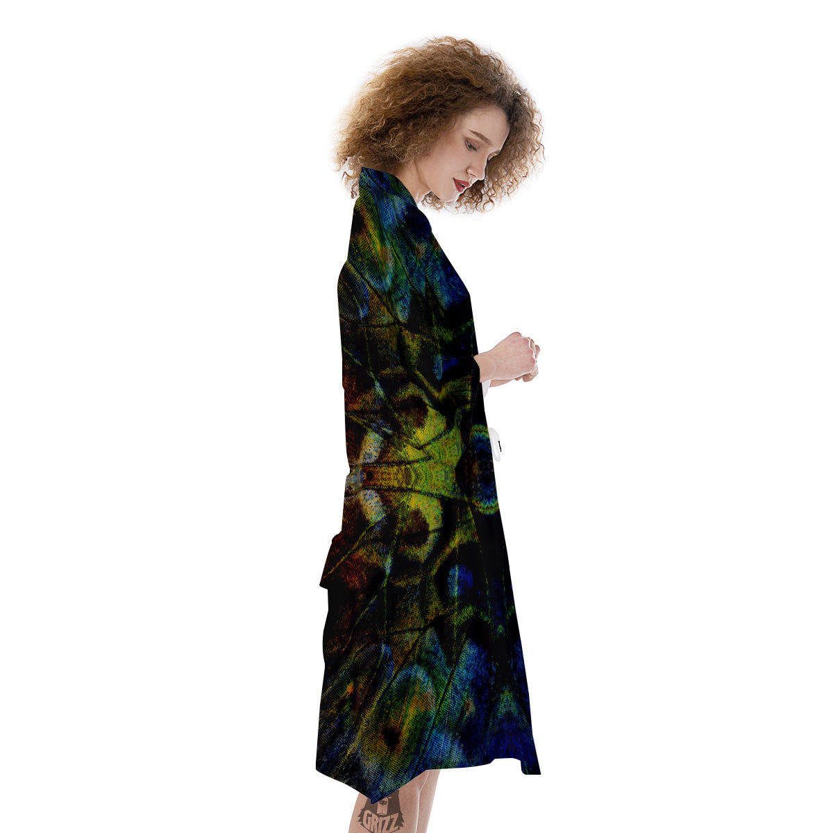 Butterfly Wing Skin Dark Print Kimono-grizzshop