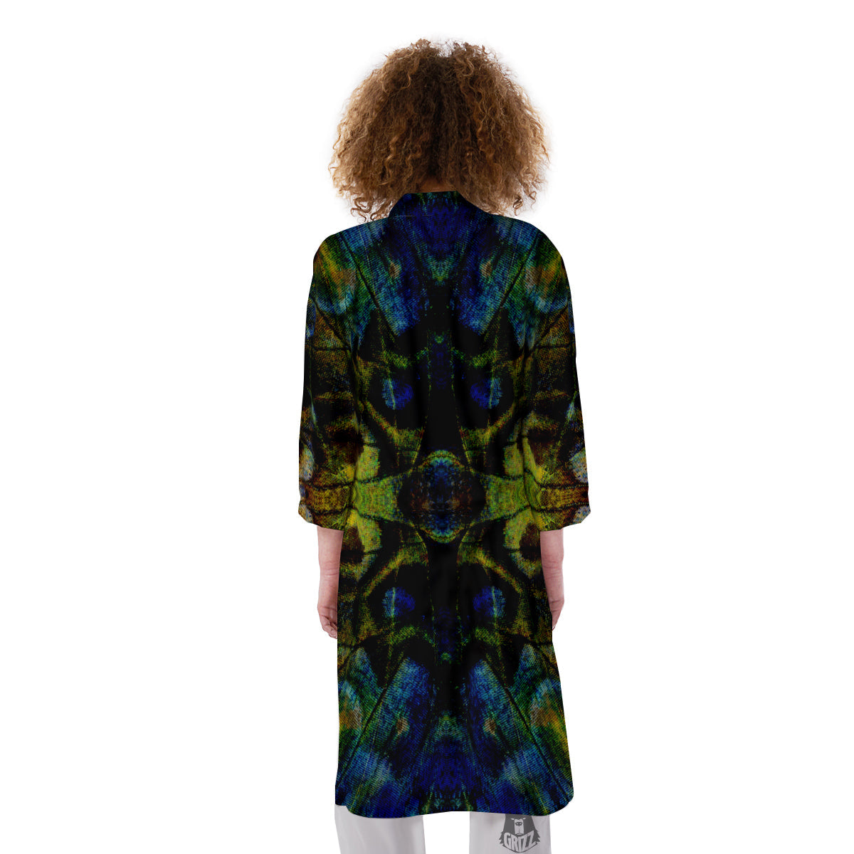 Butterfly Wing Skin Dark Print Kimono-grizzshop