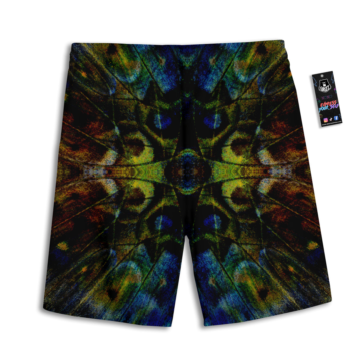 Butterfly Wing Skin Dark Print Men's Athletic Shorts