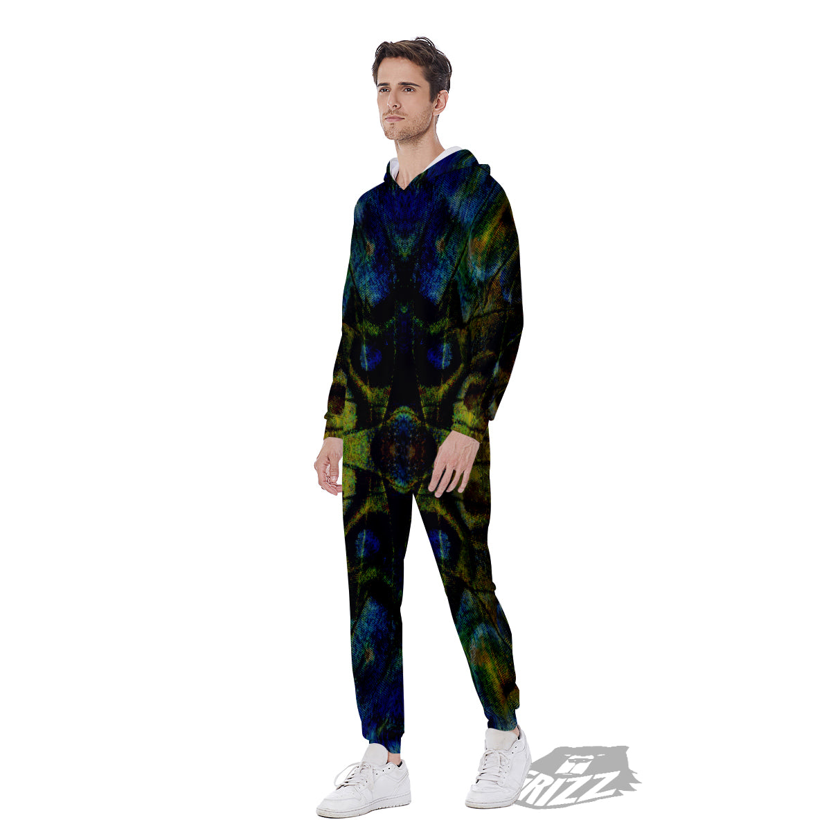 Butterfly Wing Skin Dark Print Men's Jumpsuit-grizzshop