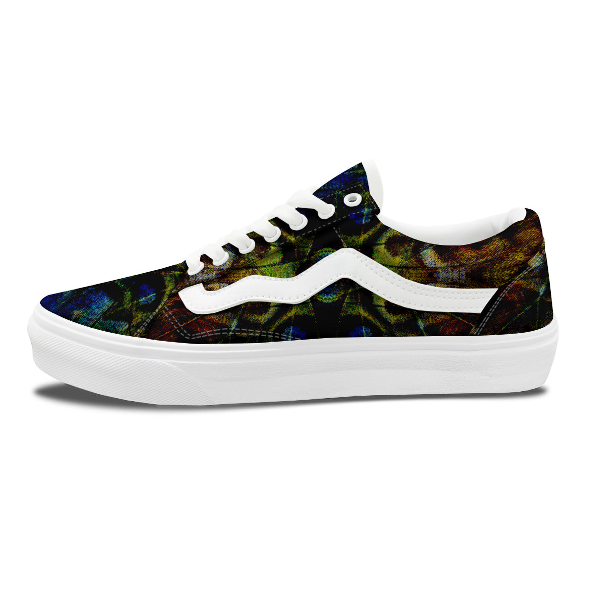 Butterfly Wing Skin Dark Print Skate Shoes-grizzshop