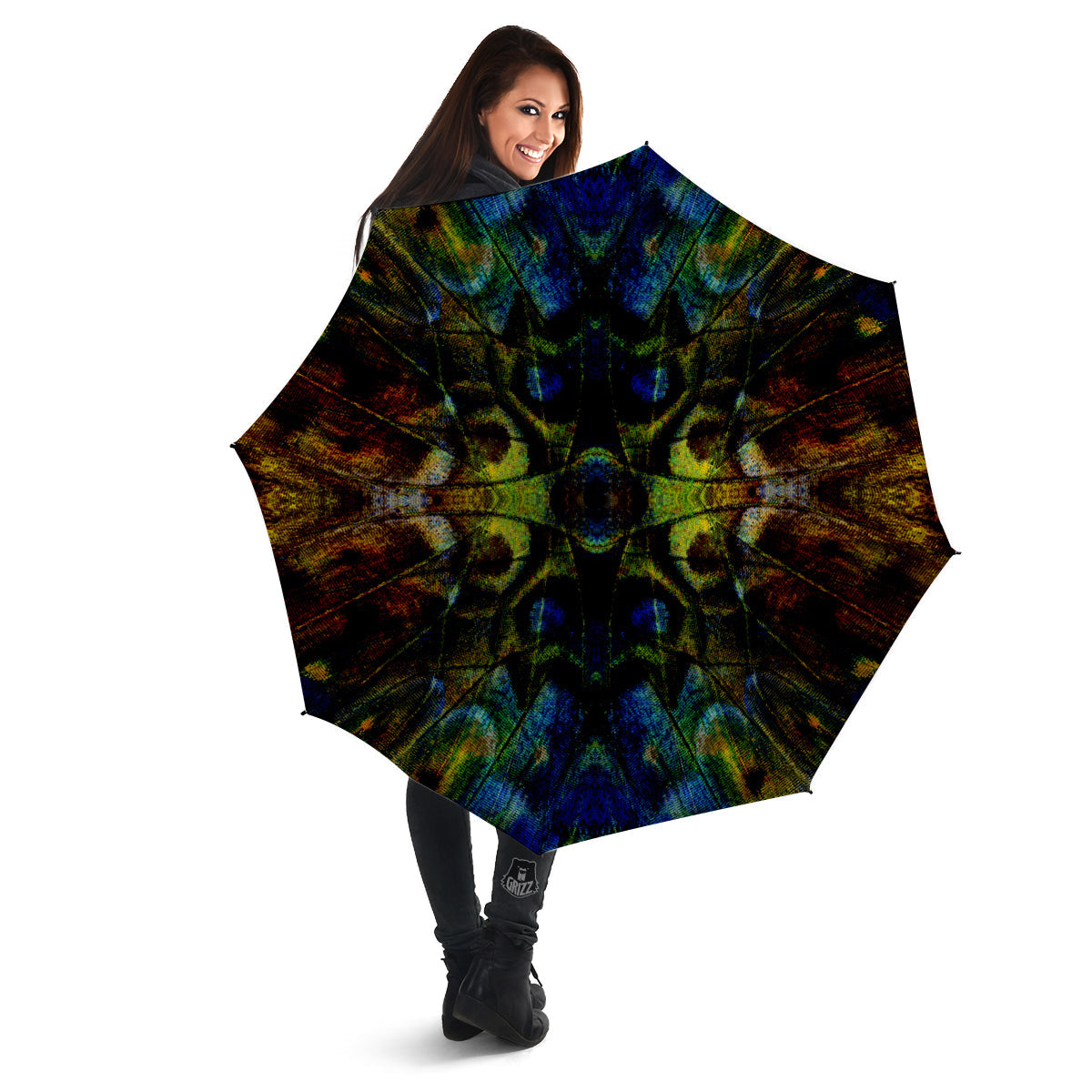 Butterfly Wing Skin Dark Print Umbrella-grizzshop