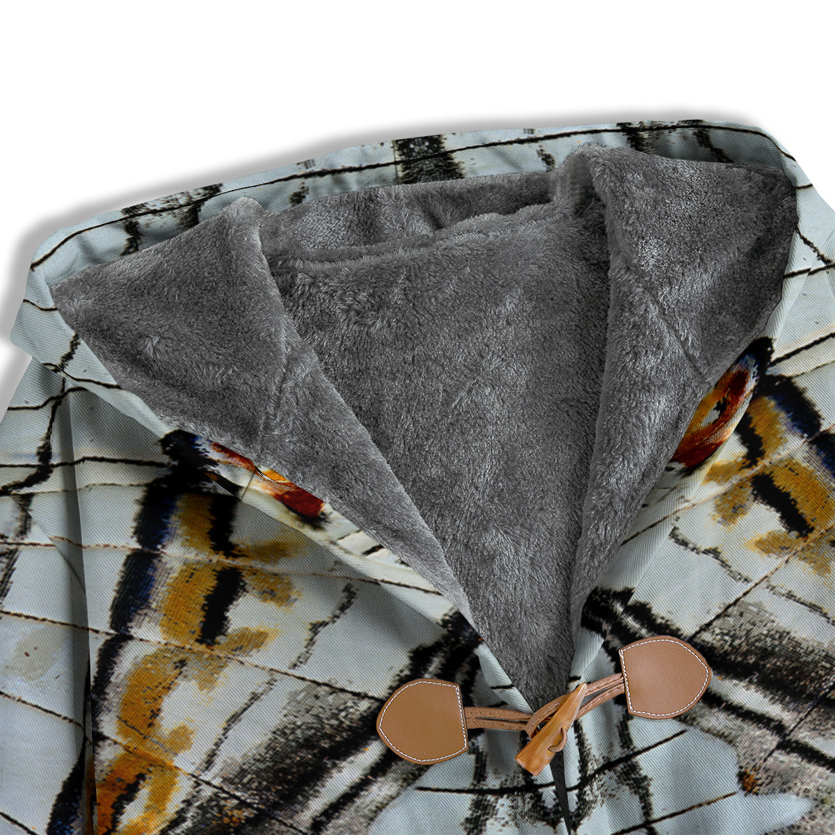 Butterfly Wing Skin Grey Print Men's Windbreaker Jacket-grizzshop
