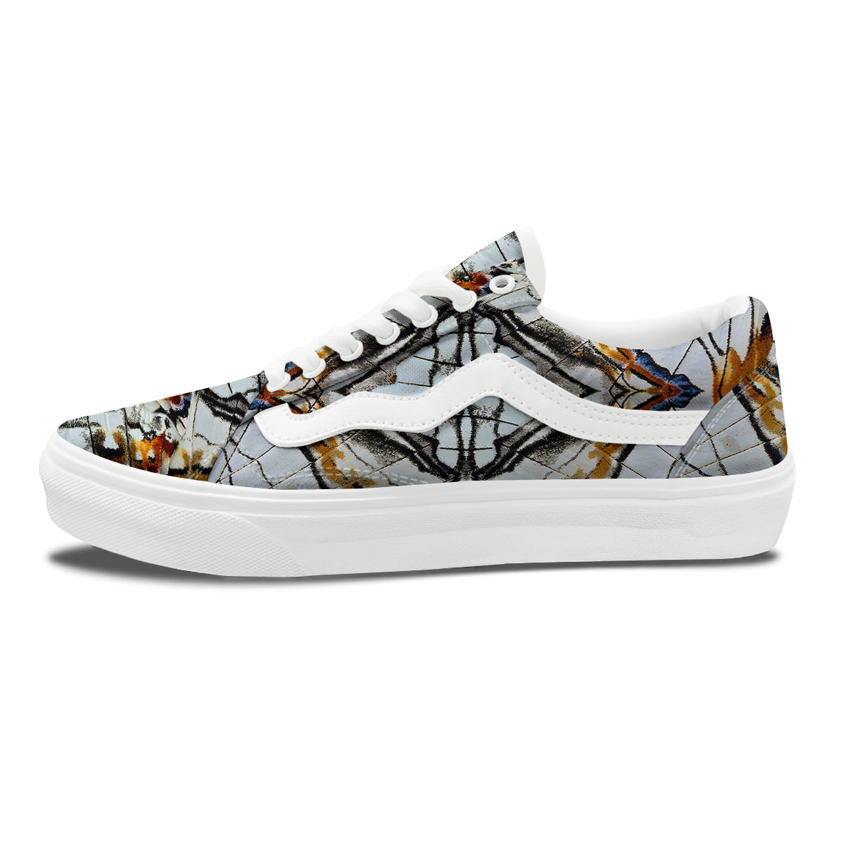 Butterfly Wing Skin Grey Print Skate Shoes-grizzshop