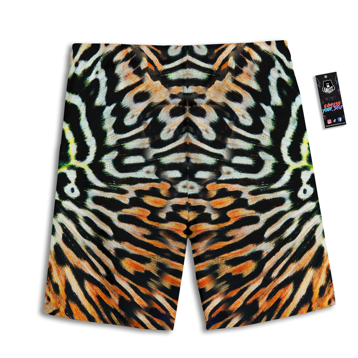 Butterfly Wing Skin Orage Print Men's Athletic Shorts