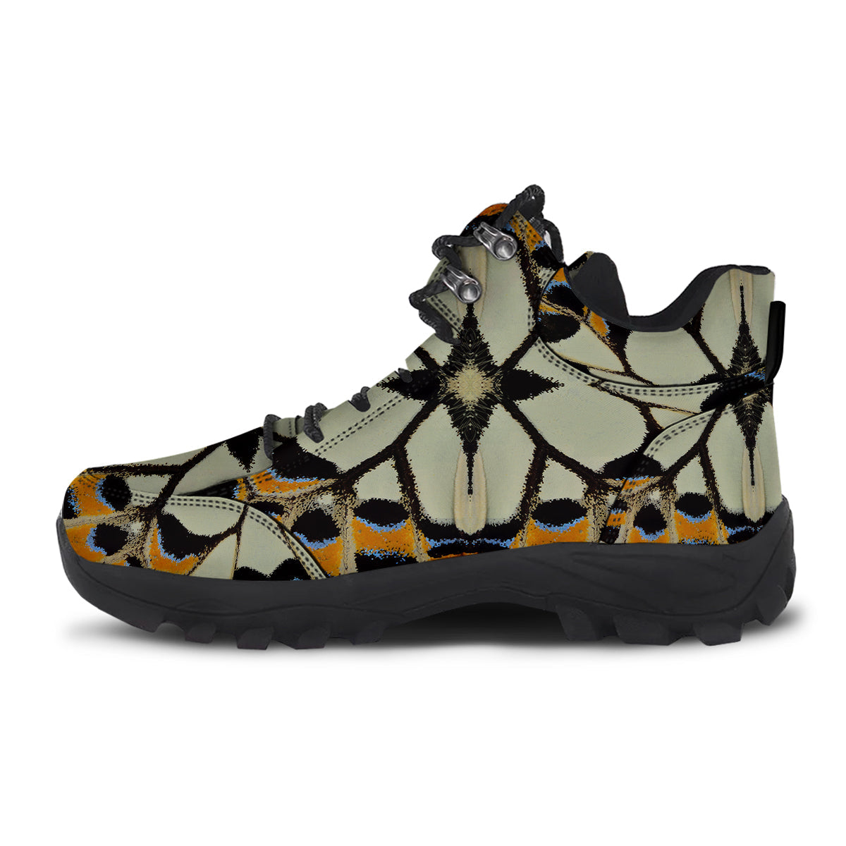 Butterfly Wing Skin White Orange Print Hiking Shoes-grizzshop