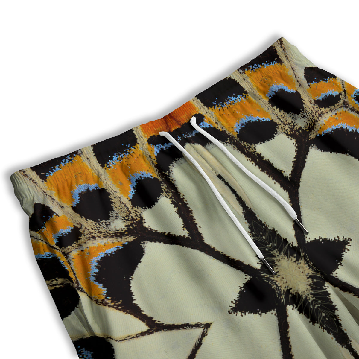Butterfly Wing Skin White Orange Print Men's Athletic Shorts