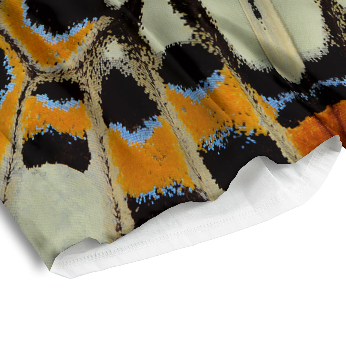 Butterfly Wing Skin White Orange Print Men's Athletic Shorts