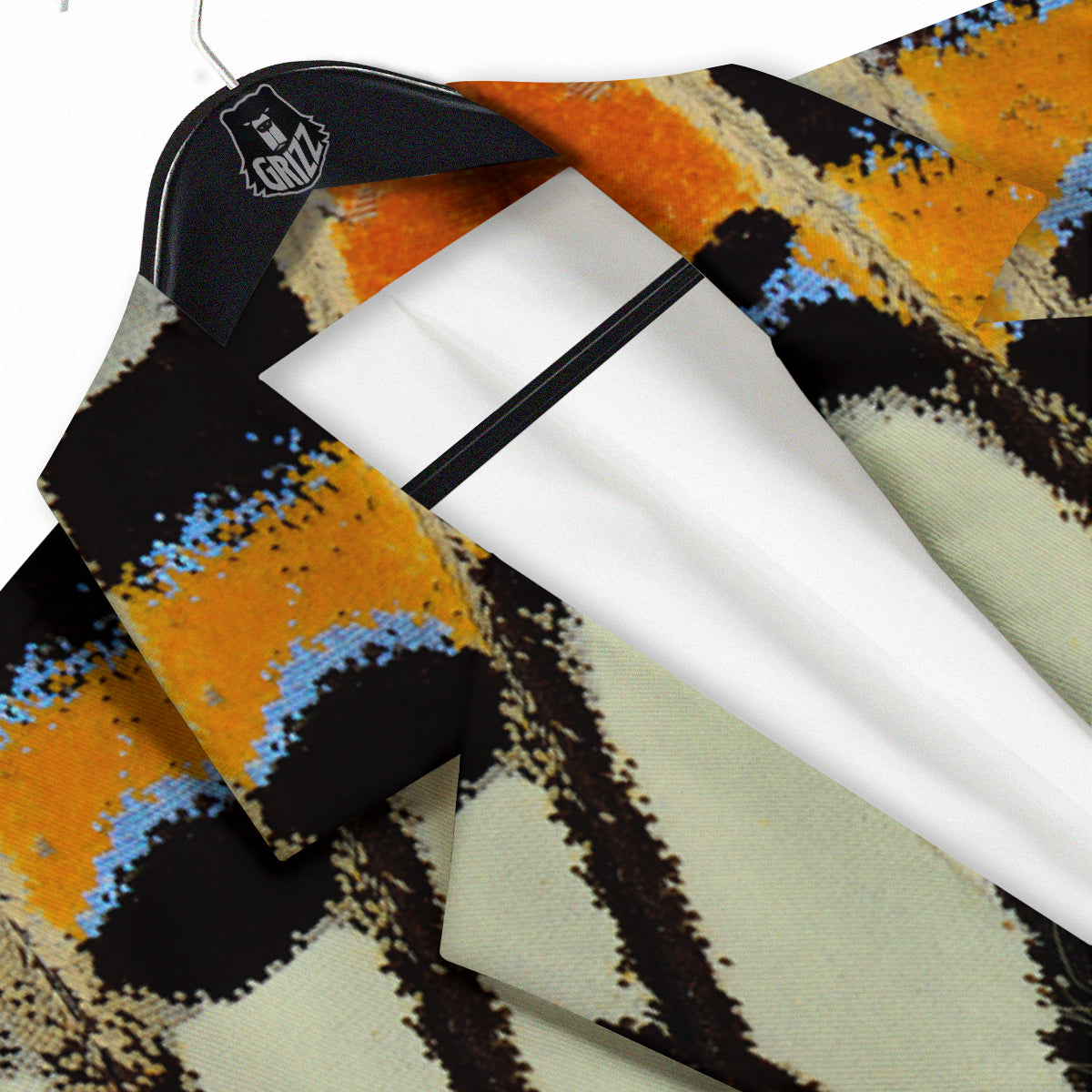 Butterfly Wing Skin White Orange Print Men's Sport Coat-grizzshop