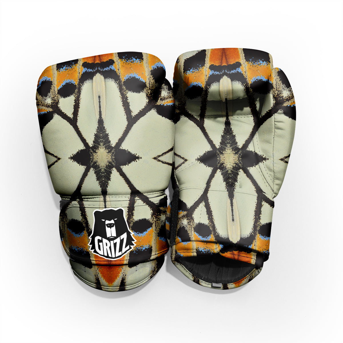 Butterfly Wing Skin White Orange Print Pro Boxing Glove