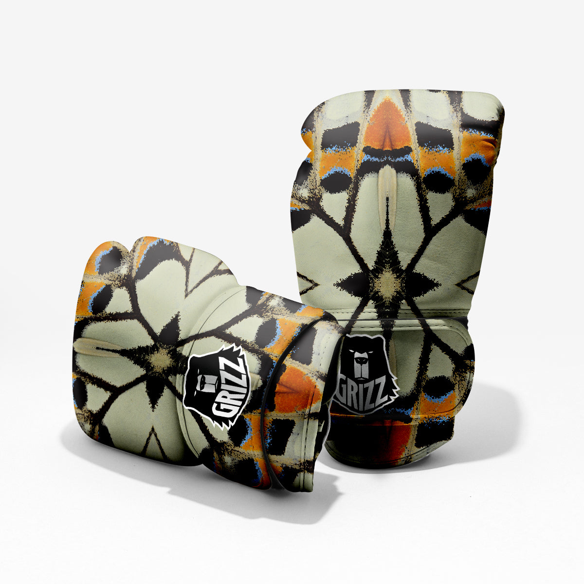 Butterfly Wing Skin White Orange Print Pro Boxing Glove