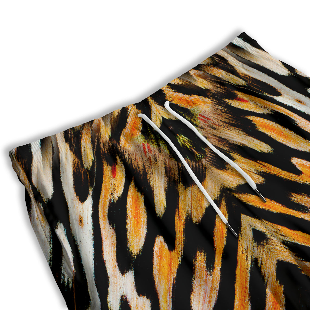 Butterfly Wing Skin White Orange Tiger Print Men's Athletic Shorts