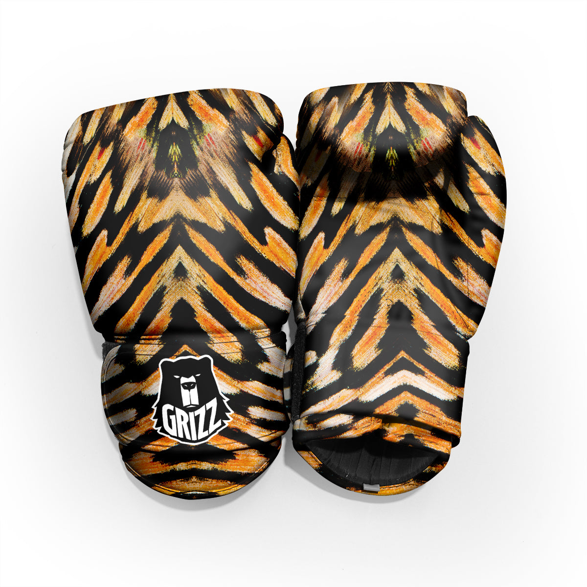 Butterfly Wing Skin White Orange Tiger Print Pro Boxing Glove