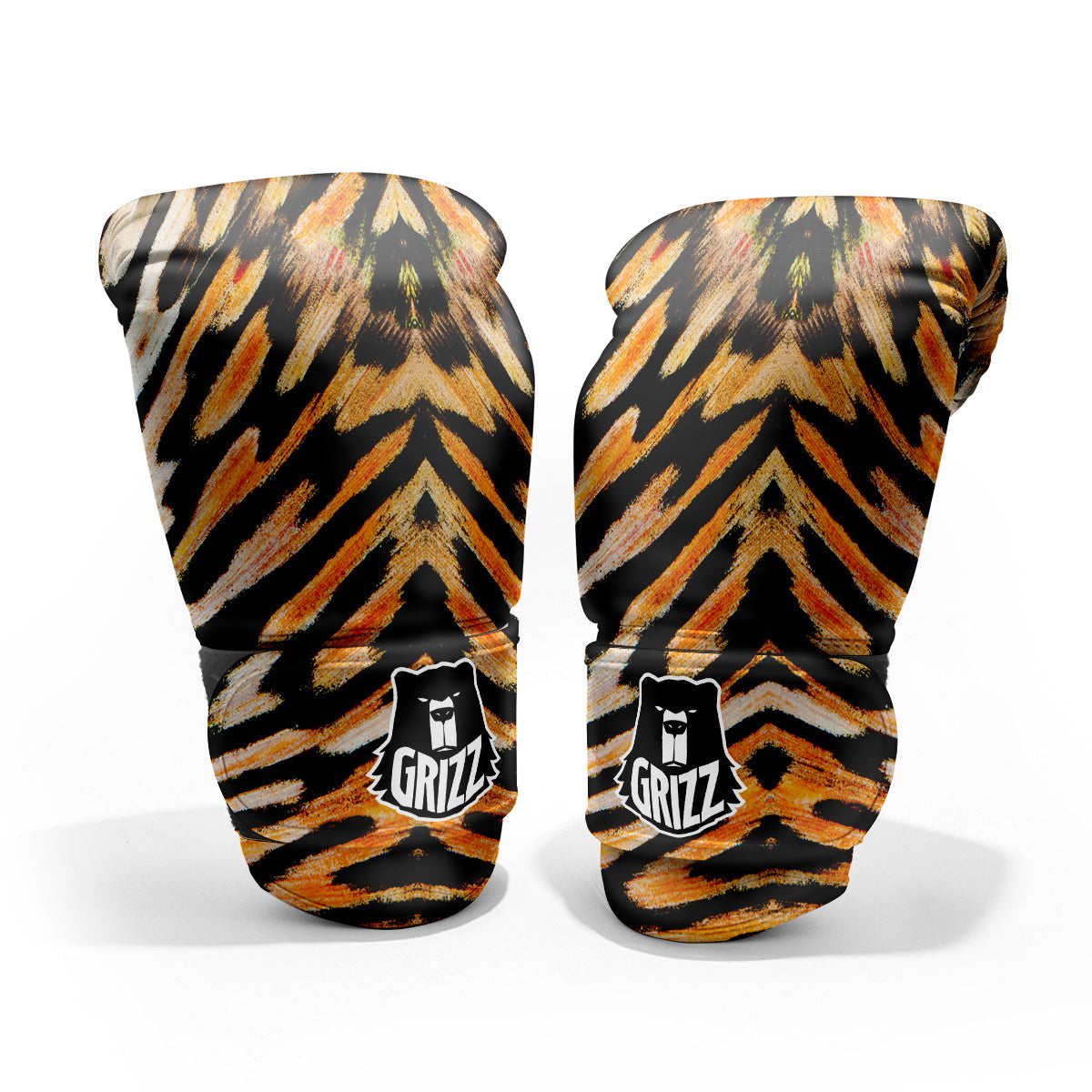 Butterfly Wing Skin White Orange Tiger Print Pro Boxing Glove