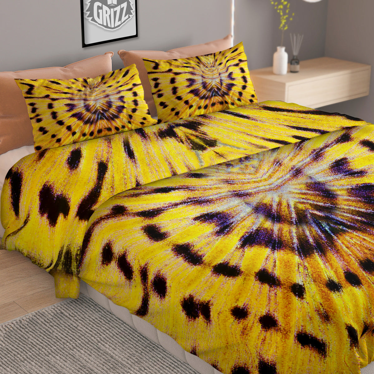 Butterfly Wing Skin Yellow Print Duvet Cover Bedding Set