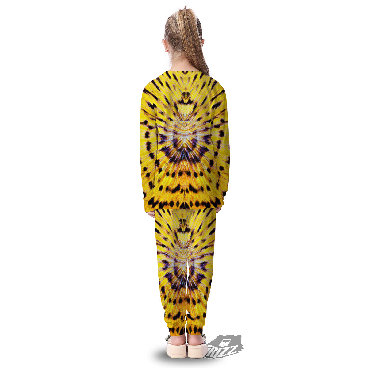 Butterfly Wing Skin Yellow Print Kid's Pajamas-grizzshop