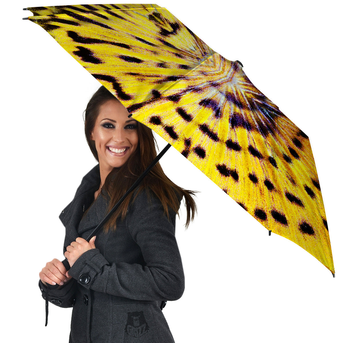 Butterfly Wing Skin Yellow Print Umbrella-grizzshop