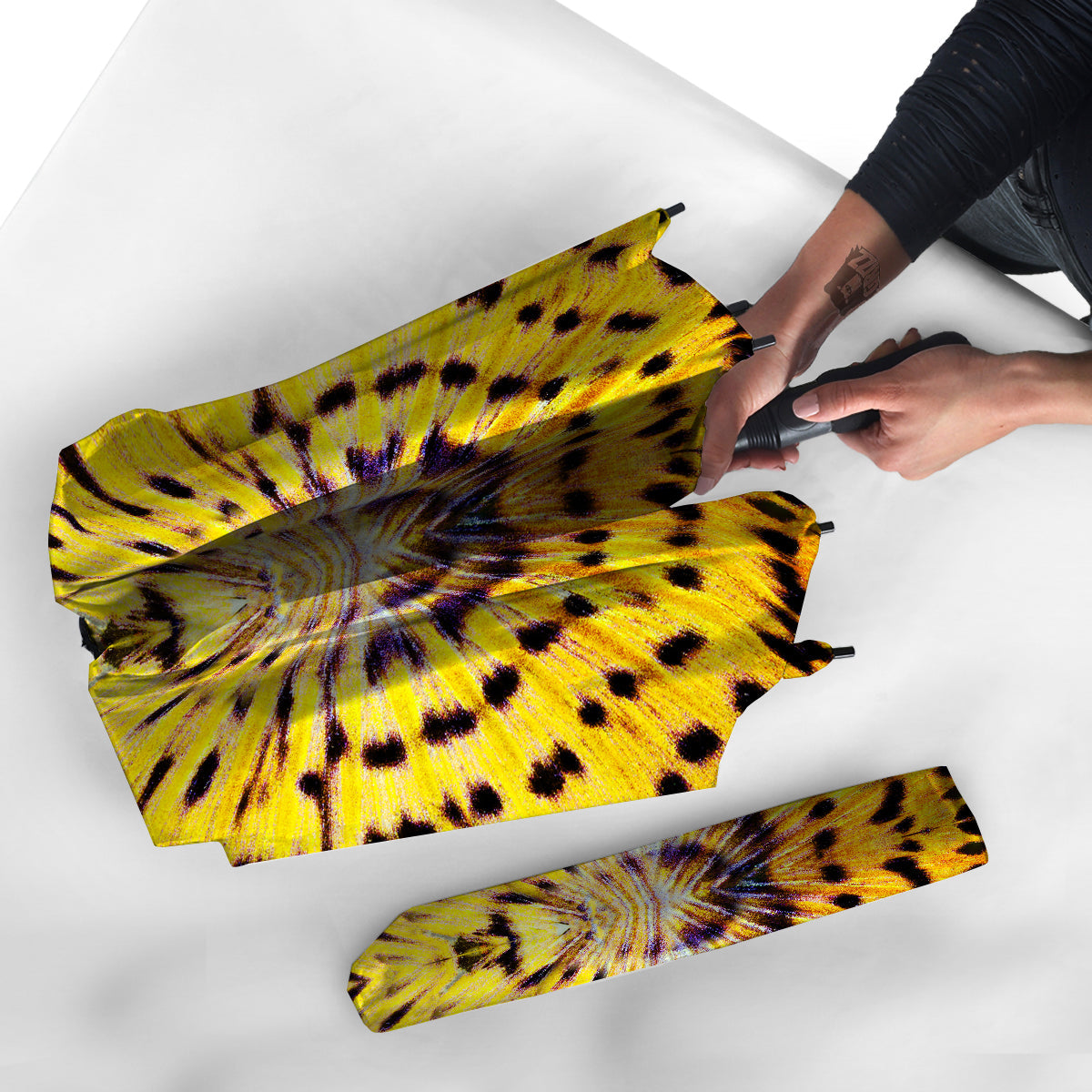 Butterfly Wing Skin Yellow Print Umbrella-grizzshop