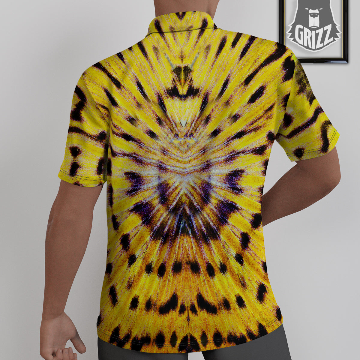 Butterfly Wing Skin Yellow Print Untucked Shirts-grizzshop