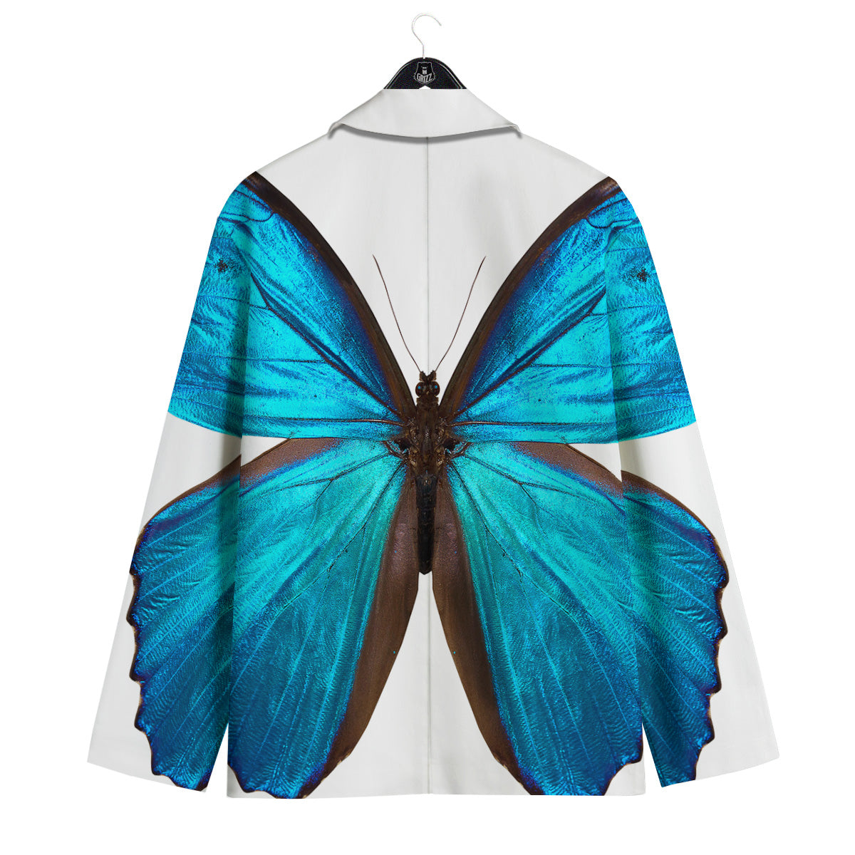 Butterfly Wings Blue Monarch Print Men's Sport Coat-grizzshop