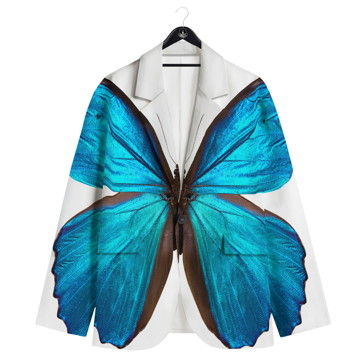 Butterfly Wings Blue Monarch Print Men's Sport Coat-grizzshop