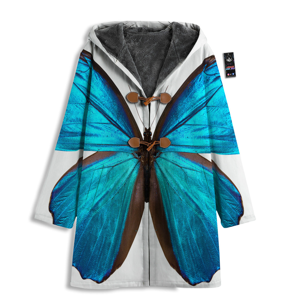 Butterfly Wings Blue Monarch Print Men's Windbreaker Jacket-grizzshop