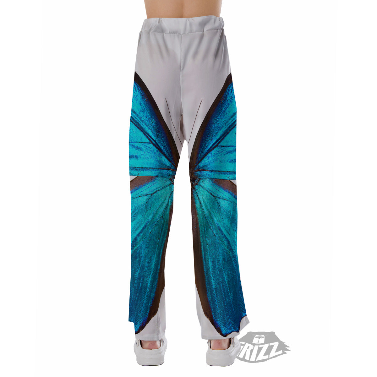 Butterfly Wings Blue Monarch Print Pajama Pants-grizzshop