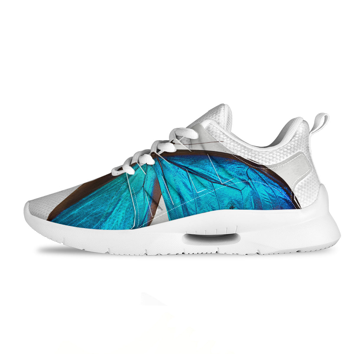 Butterfly Wings Blue Monarch Print Tennis Shoes-grizzshop