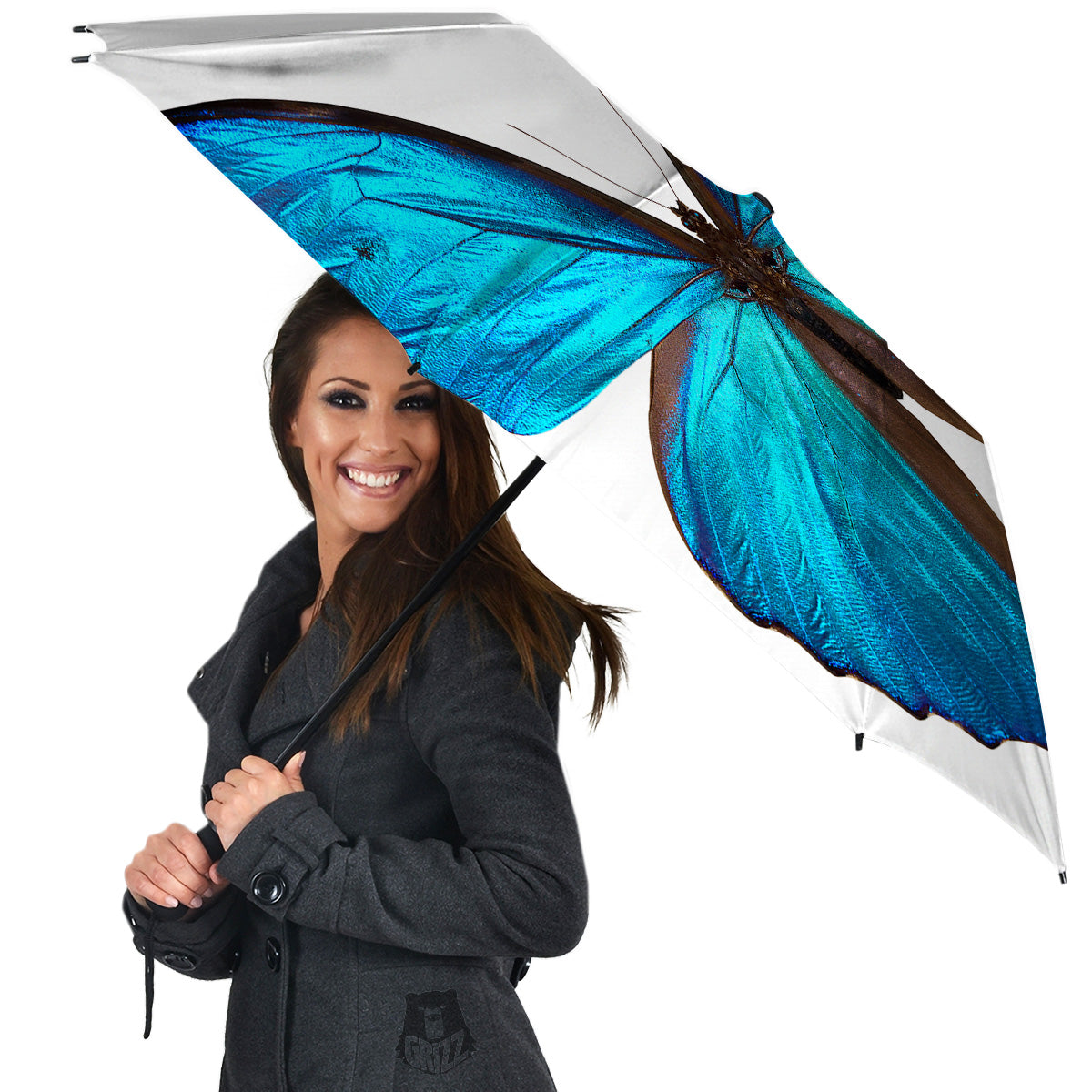 Butterfly Wings Blue Monarch Print Umbrella-grizzshop