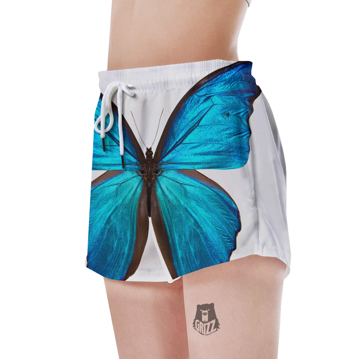 Butterfly Wings Blue Monarch Print Women's Shorts-grizzshop