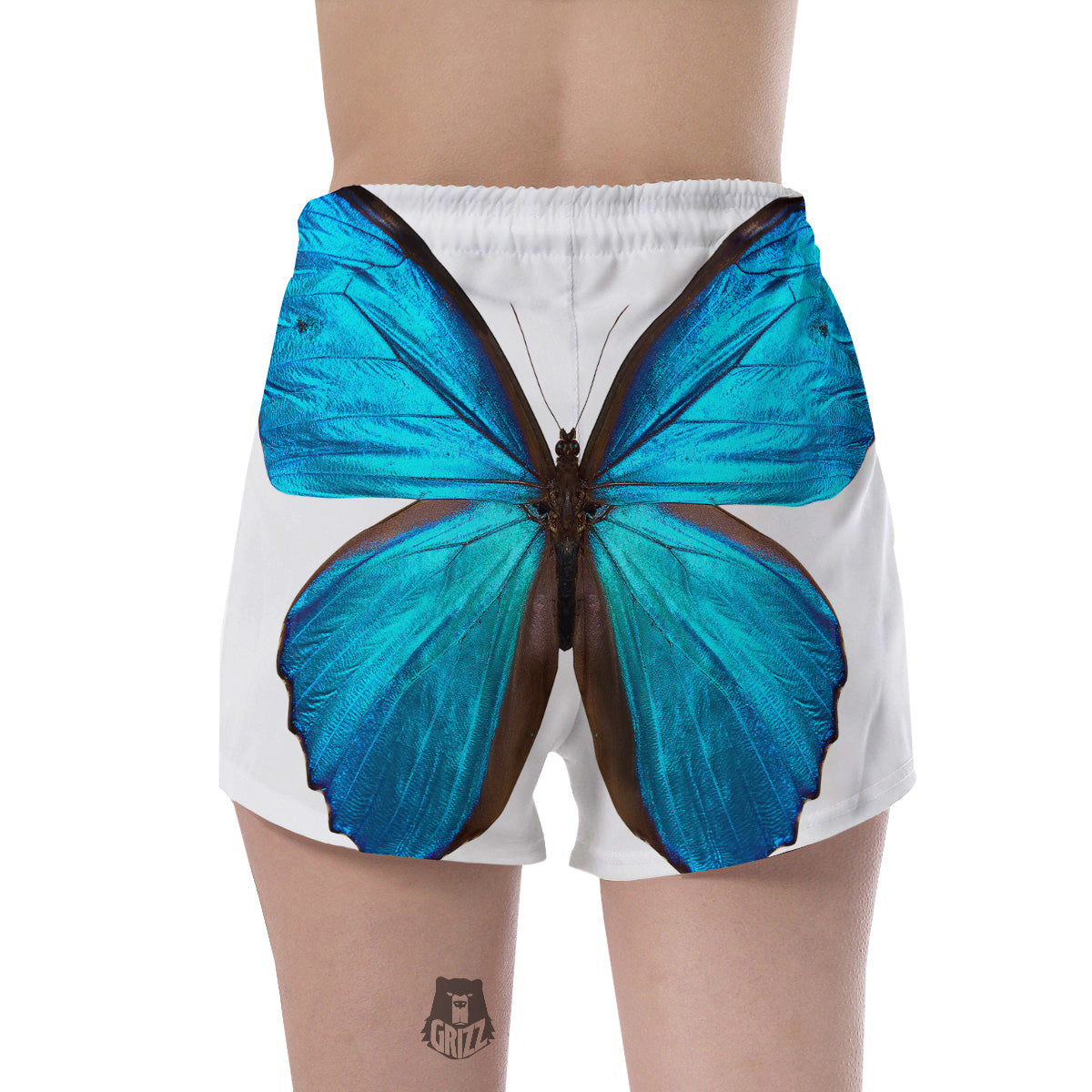 Butterfly Wings Blue Monarch Print Women's Shorts-grizzshop