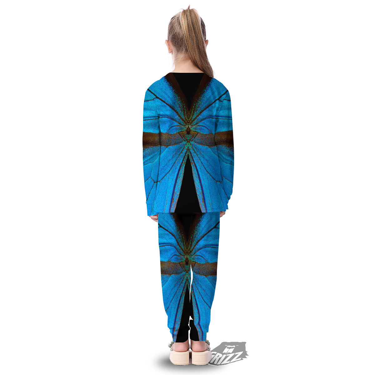 Butterfly Wings Blue Print Kid's Pajamas-grizzshop