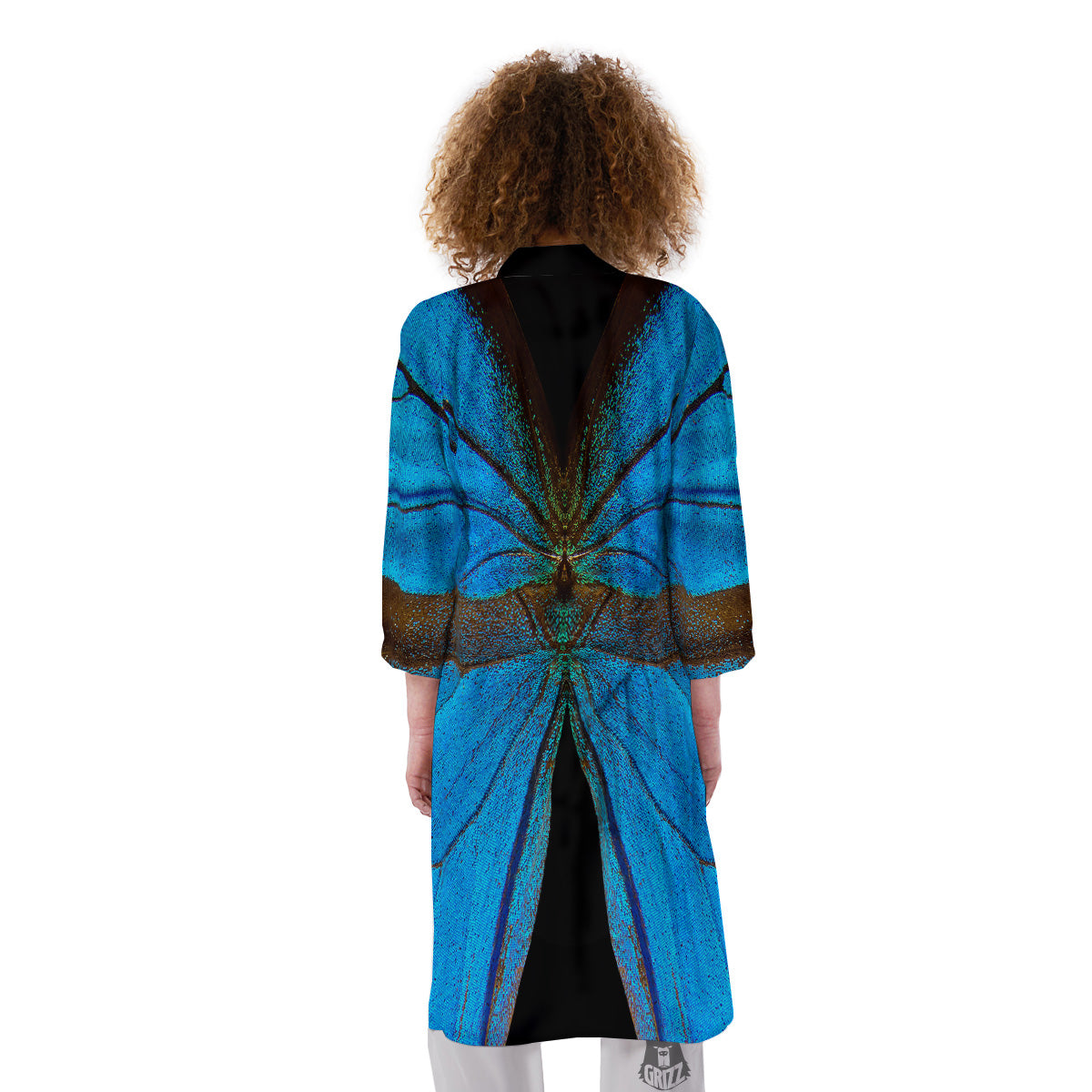 Butterfly Wings Blue Print Kimono-grizzshop