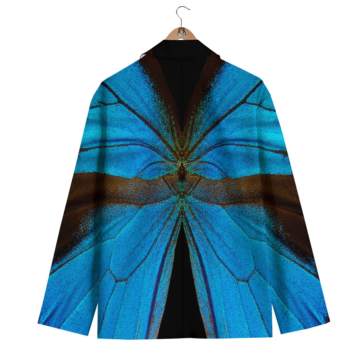 Butterfly Wings Blue Print Men's Blazer-grizzshop