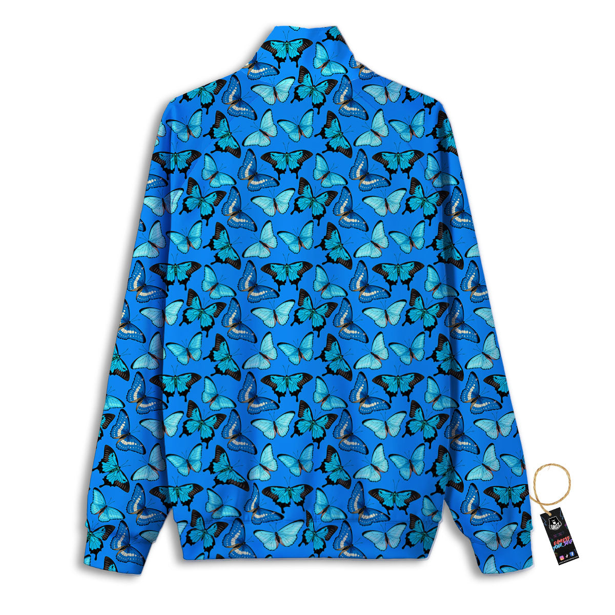 Butterfly Wings Blue Print Pattern Track Jacket-grizzshop