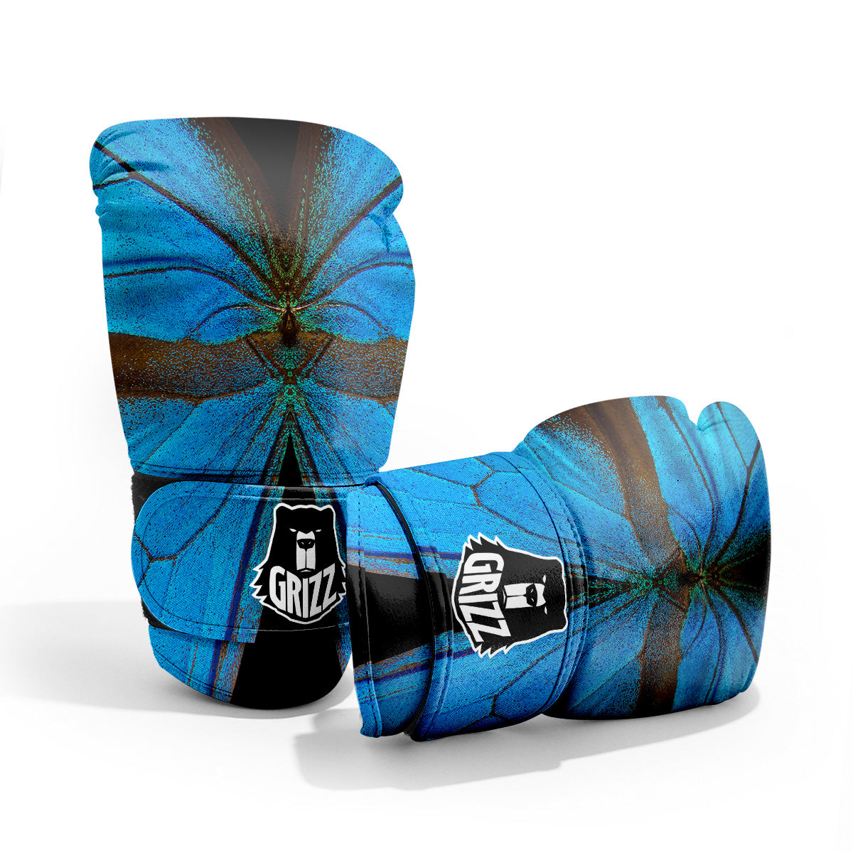 Butterfly Wings Blue Print Pro Boxing Glove