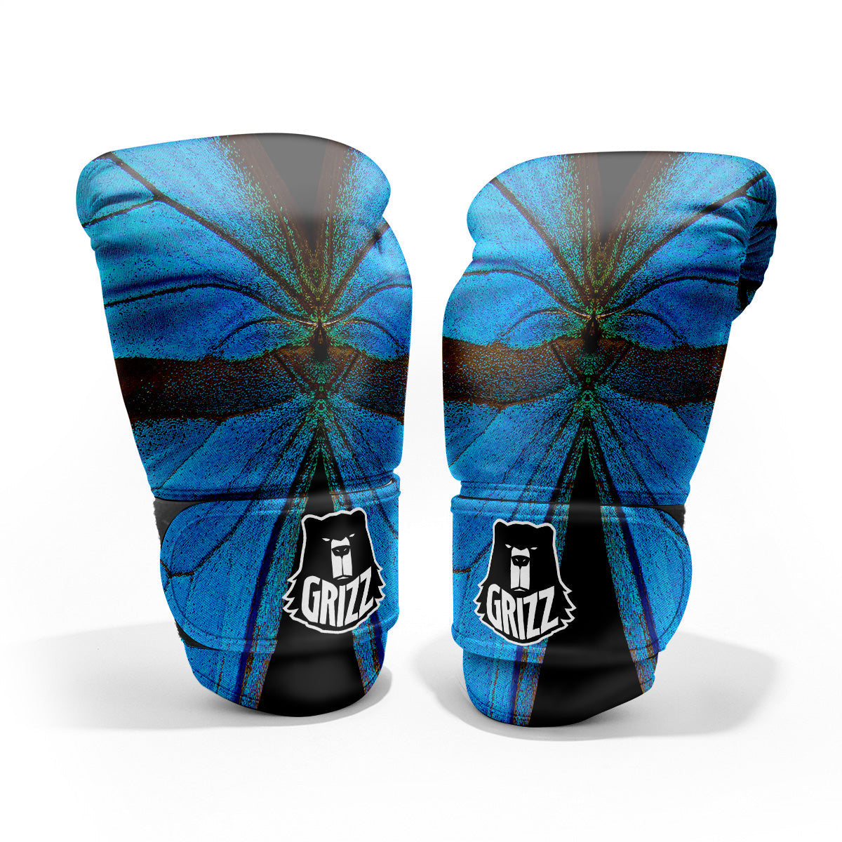 Butterfly Wings Blue Print Pro Boxing Glove