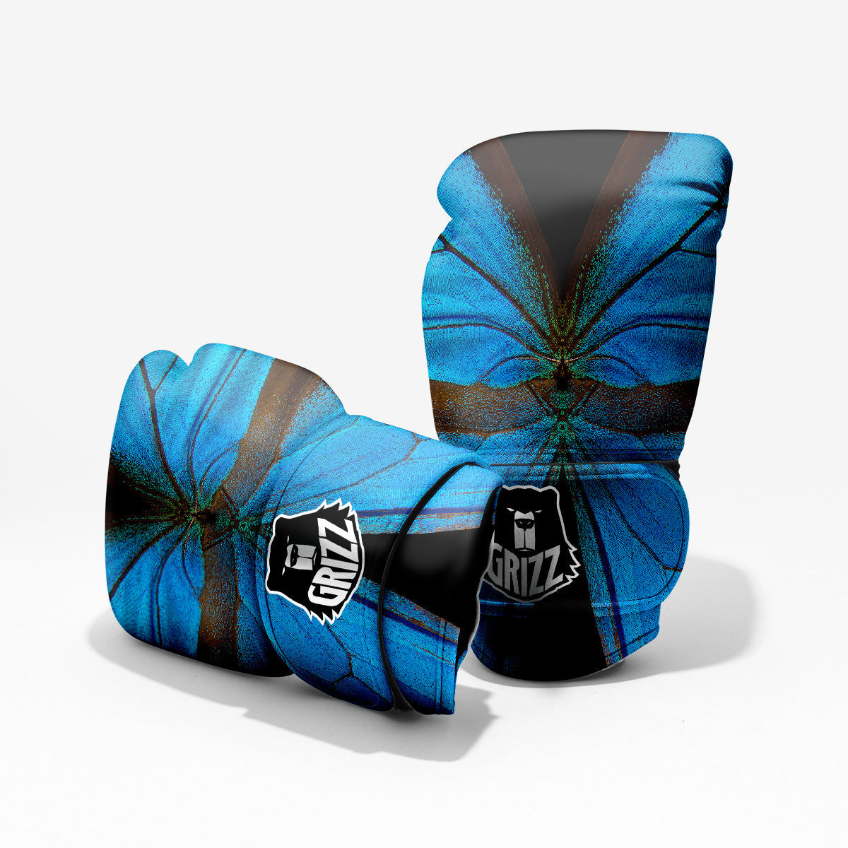 Butterfly Wings Blue Print Pro Boxing Glove