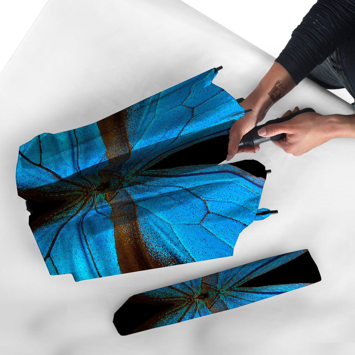 Butterfly Wings Blue Print Umbrella-grizzshop