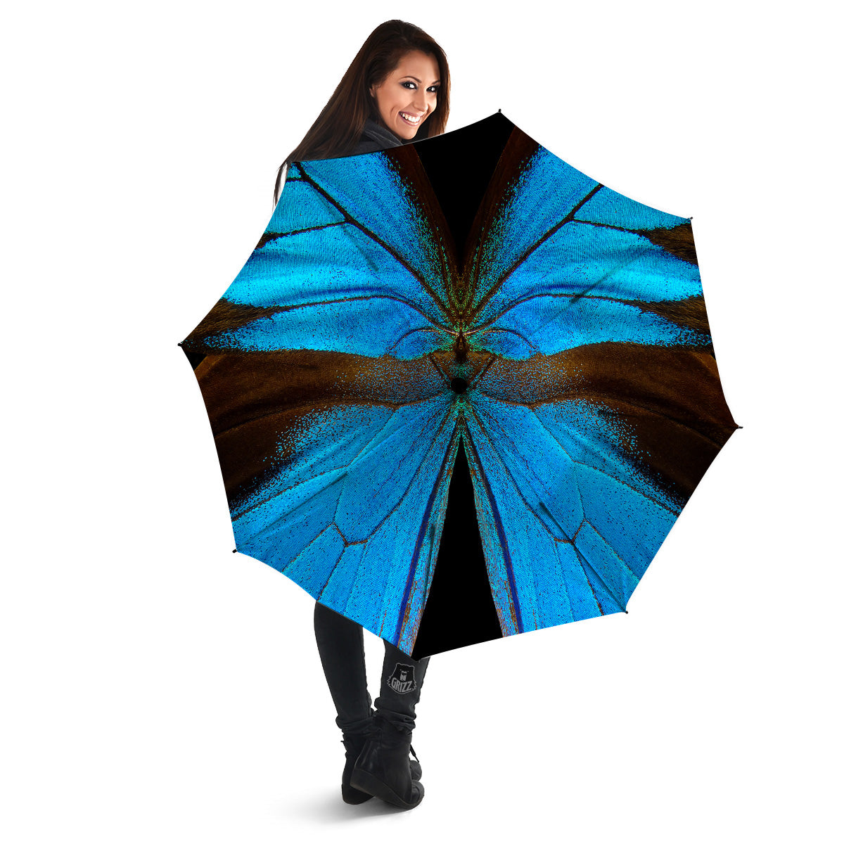 Butterfly Wings Blue Print Umbrella-grizzshop