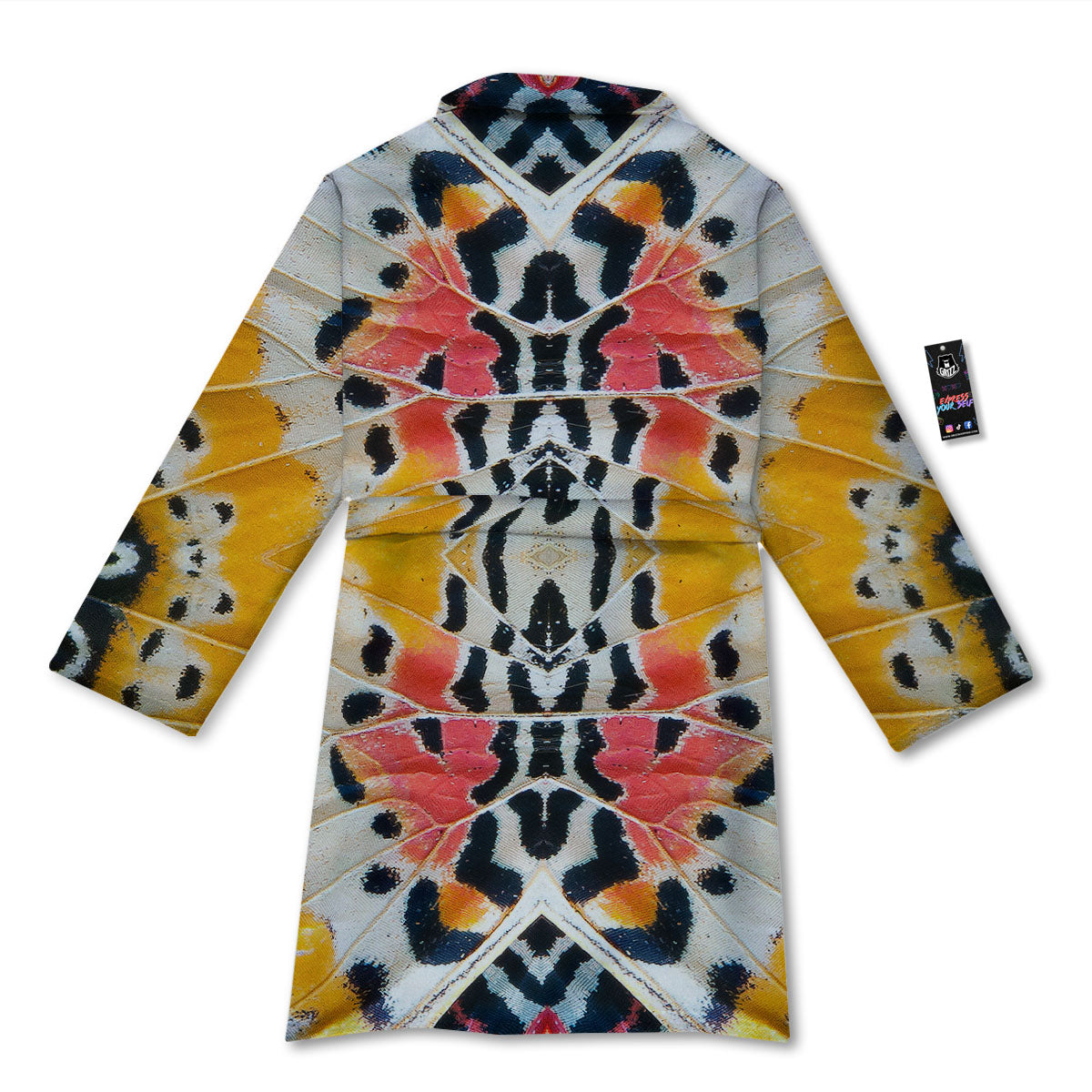 Butterfly Wings Orange Monarch Print Bathrobe-grizzshop
